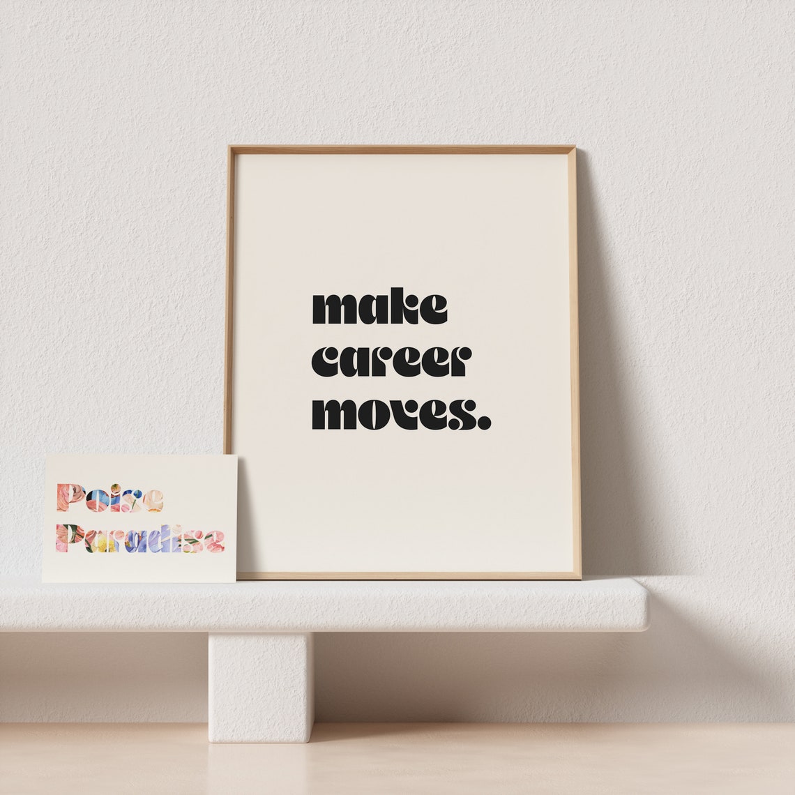 Make Career Moves Lowercase Retro Typography Office Poster Art - Image 4