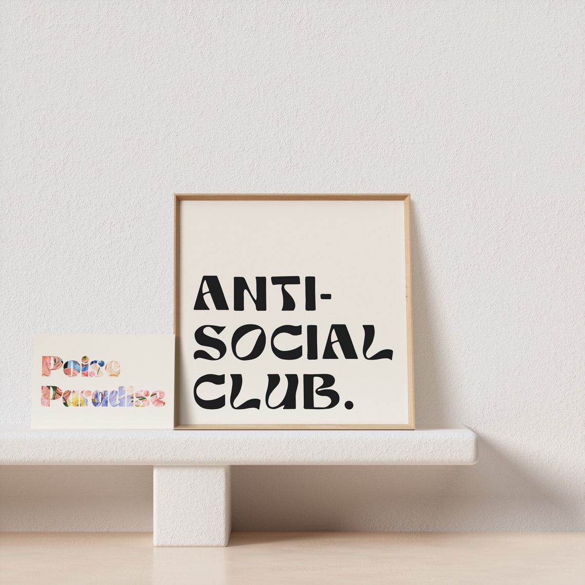 Anti Social Club Bold Retro Typography Introvert Quote Poster - Image 3