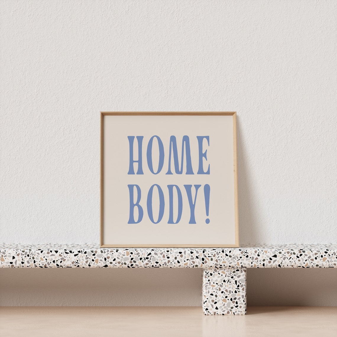 Home Body Exclamation Blue Serif Type Cozy Introvert Quote Art Print - Image 3