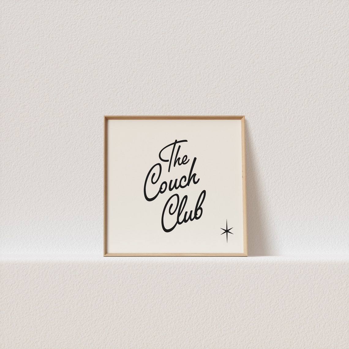 The Couch Club Retro Script Starburst Funny Quote Poster Art