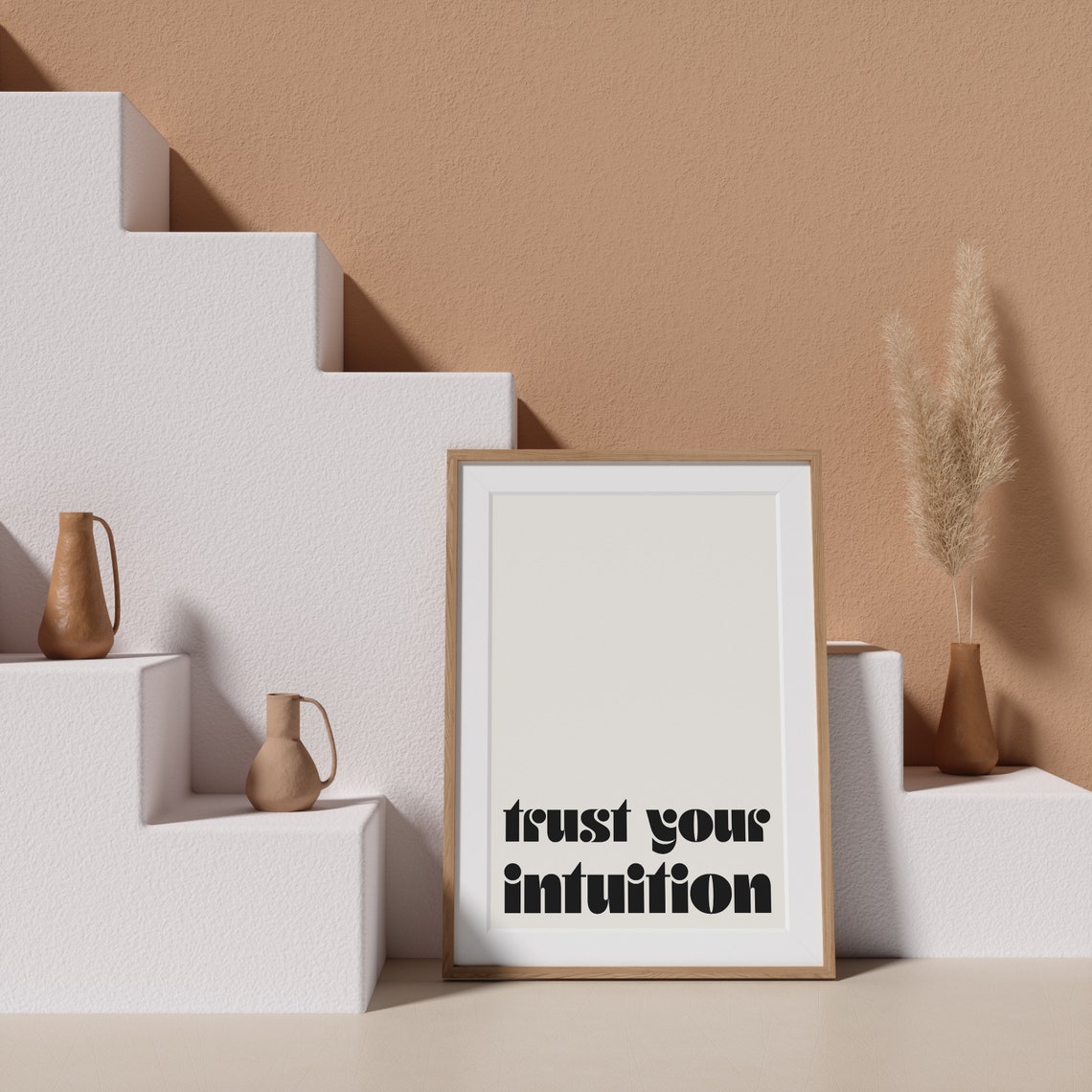 Trust Your Intuition Bold Retro Black Type Minimalist Quote Art Print - Image 3
