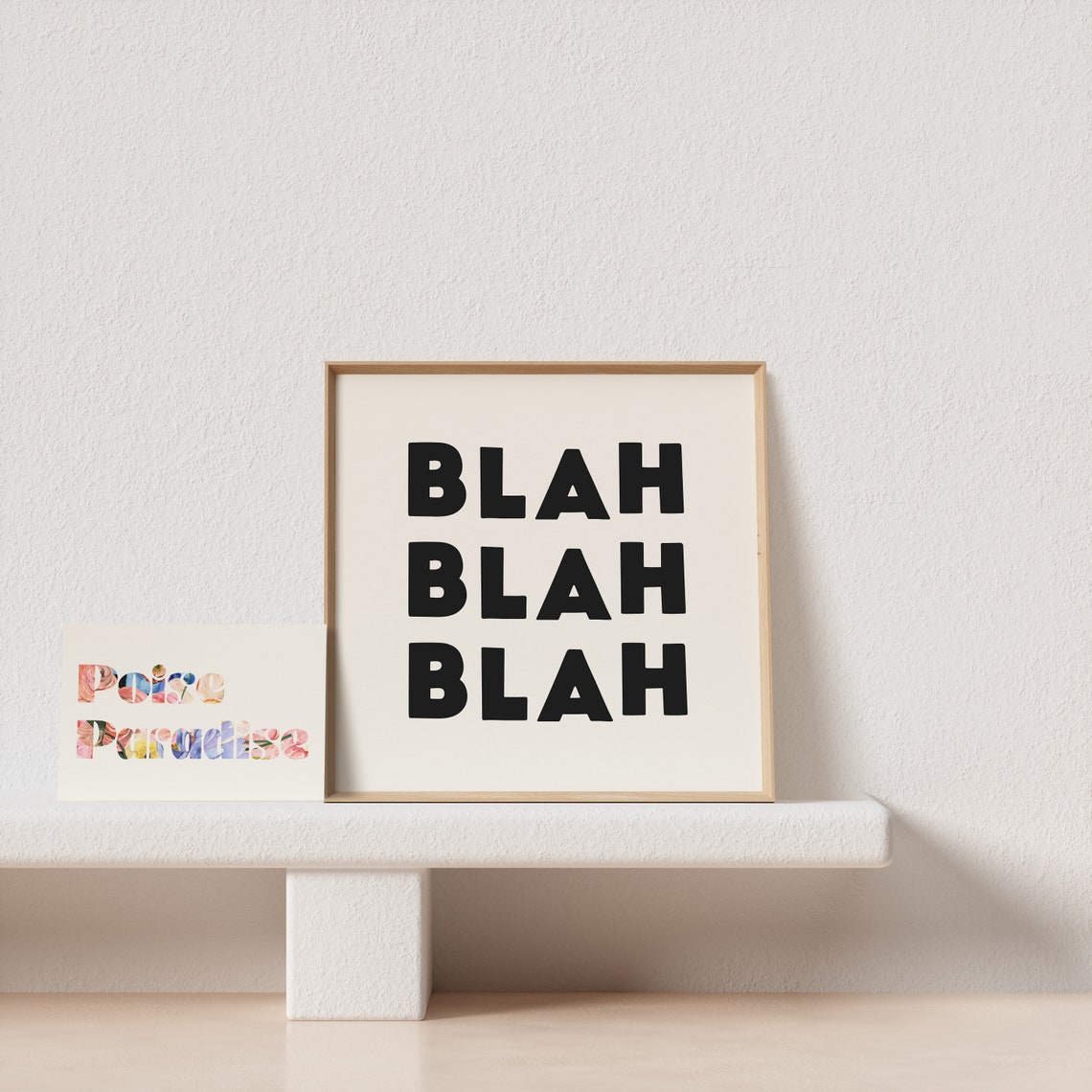 Blah Blah Blah Bold Stacked Type Humor Quote Square Funny Poster - Image 4