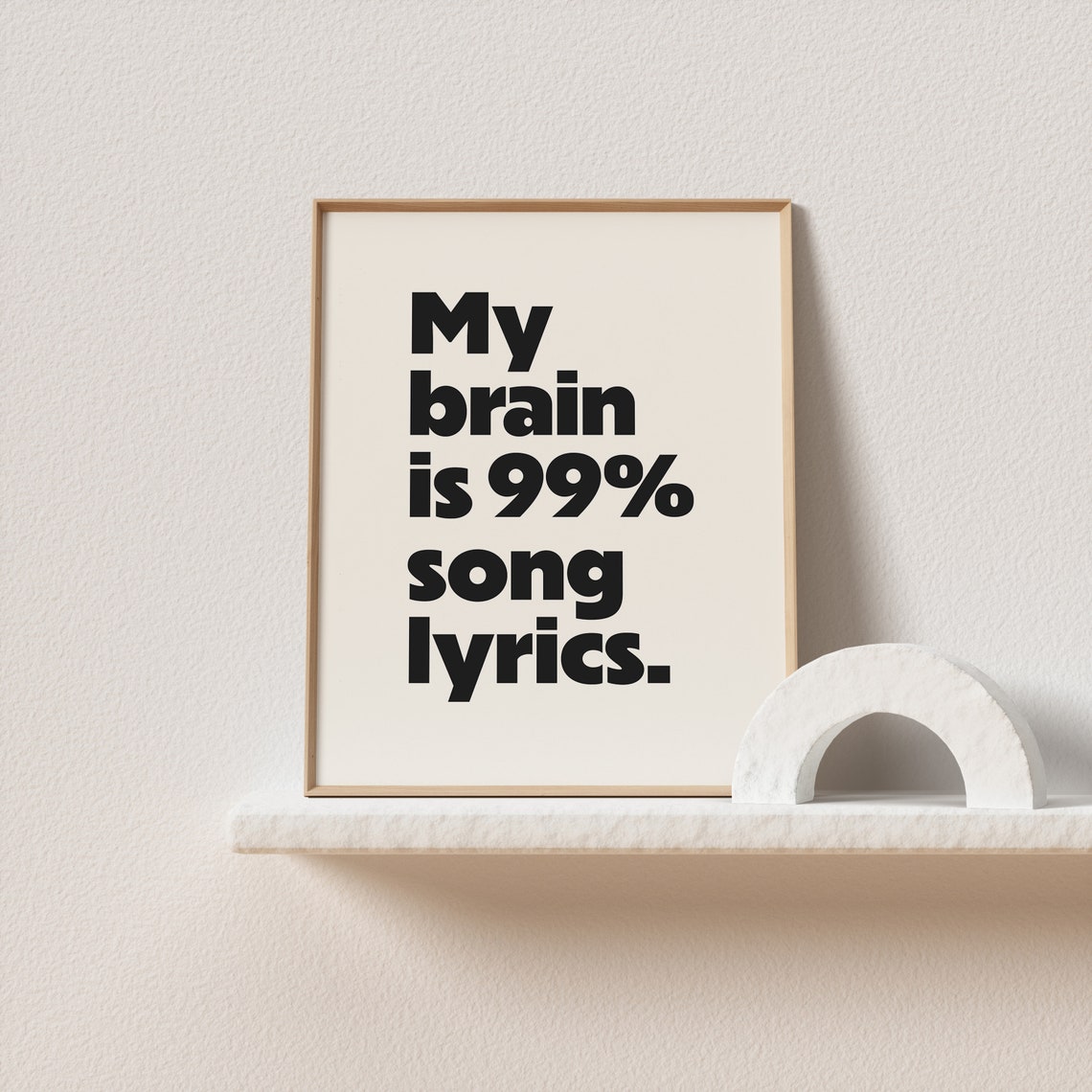 My Brain Is 99 Percent Song Lyrics Funny Music Lover Quote Poster - Image 2