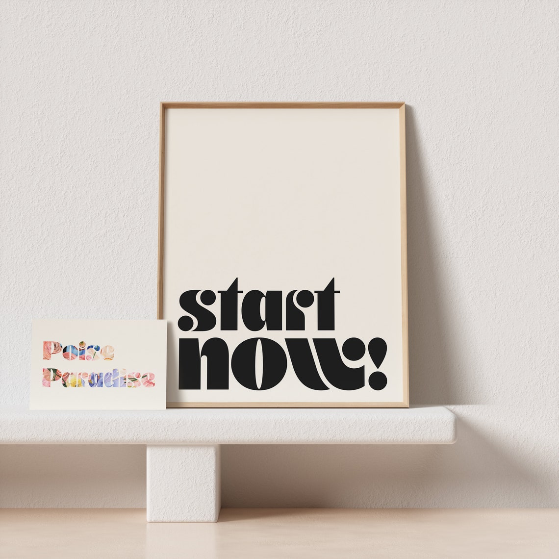 Start Now Groovy Bold Typography Motivational Kick Office Art Poster - Image 3