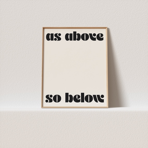 Retro Poster As Above So Below Stunning Retro Typography A Must Have For Your Gallery Wall
