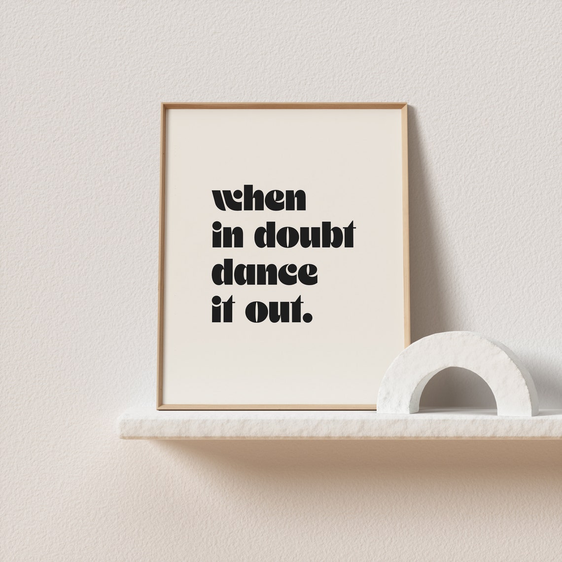 When In Doubt Dance It Out Fun Retro Typography Black Poster - Image 3