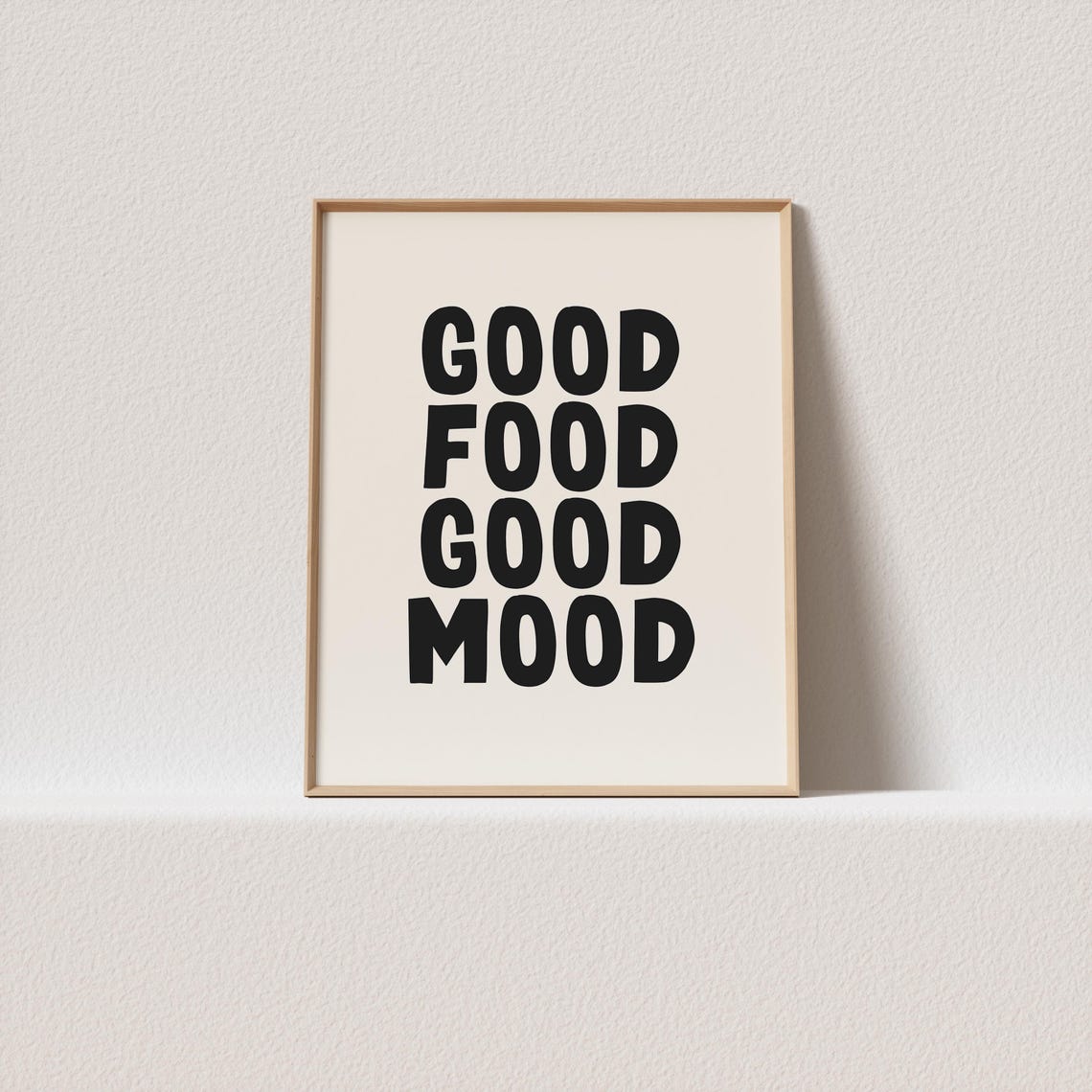 Good Food Good Mood Fun Wonky Lettering Kitchen Decor Poster