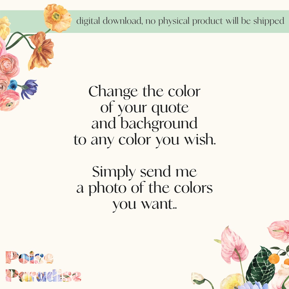 Custom Color Change Add On For Retro Typography Quote Poster - Image 4