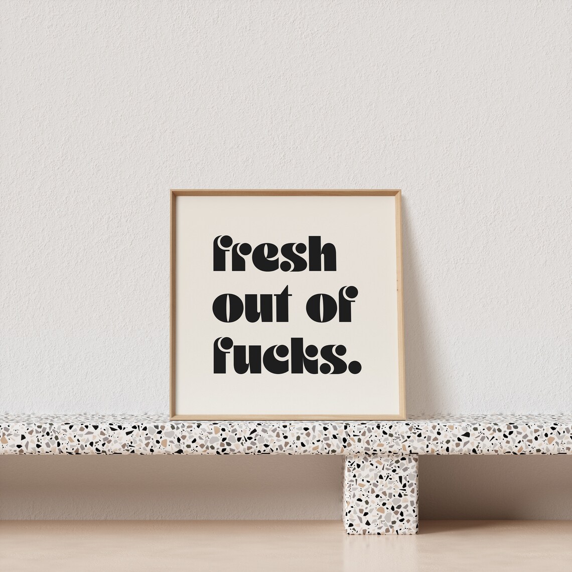 Fresh Out Of Fucks Groovy Retro Lowercase Typography Art Poster - Image 2
