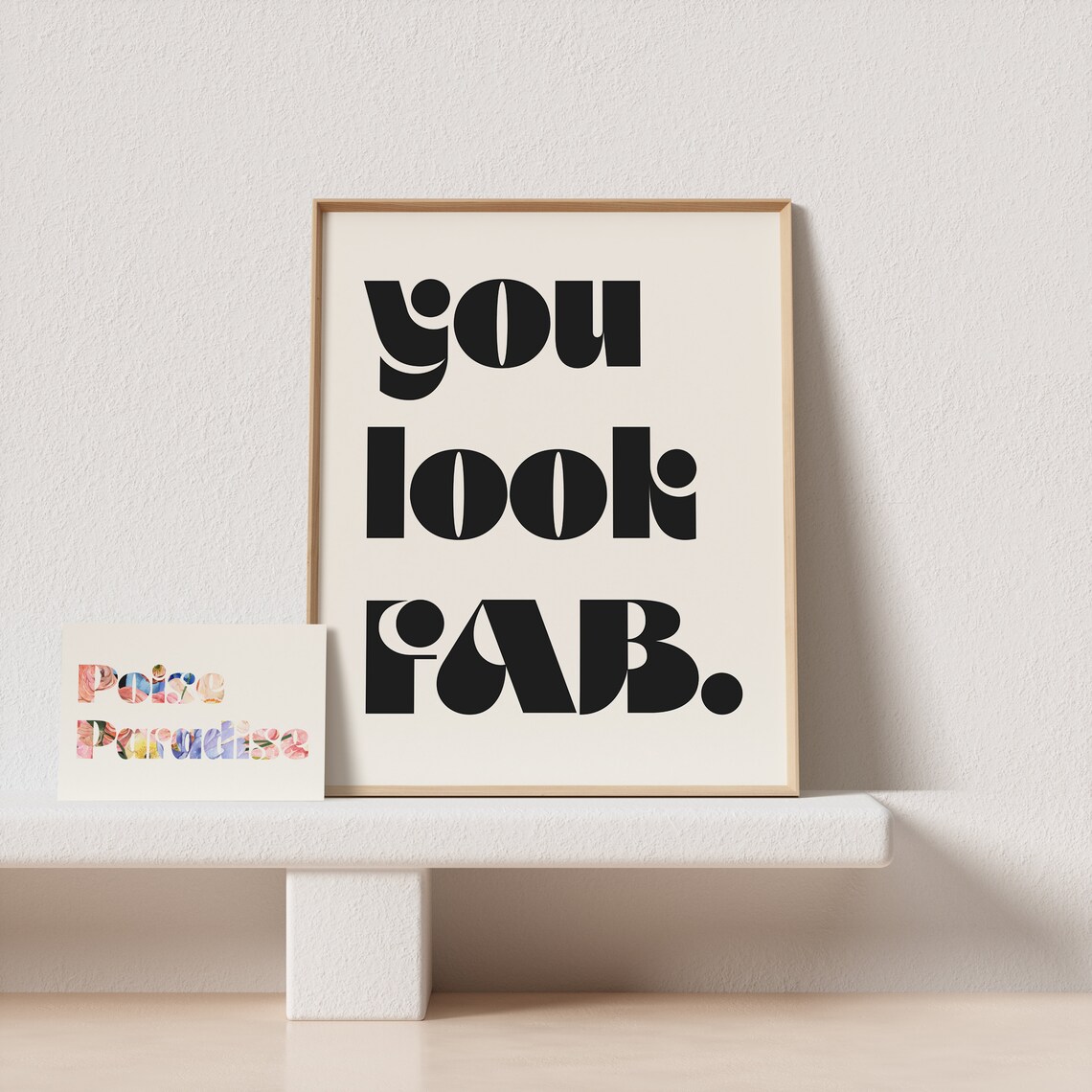You Look Fab Always Mid-Century Typography Art Print - Image 4