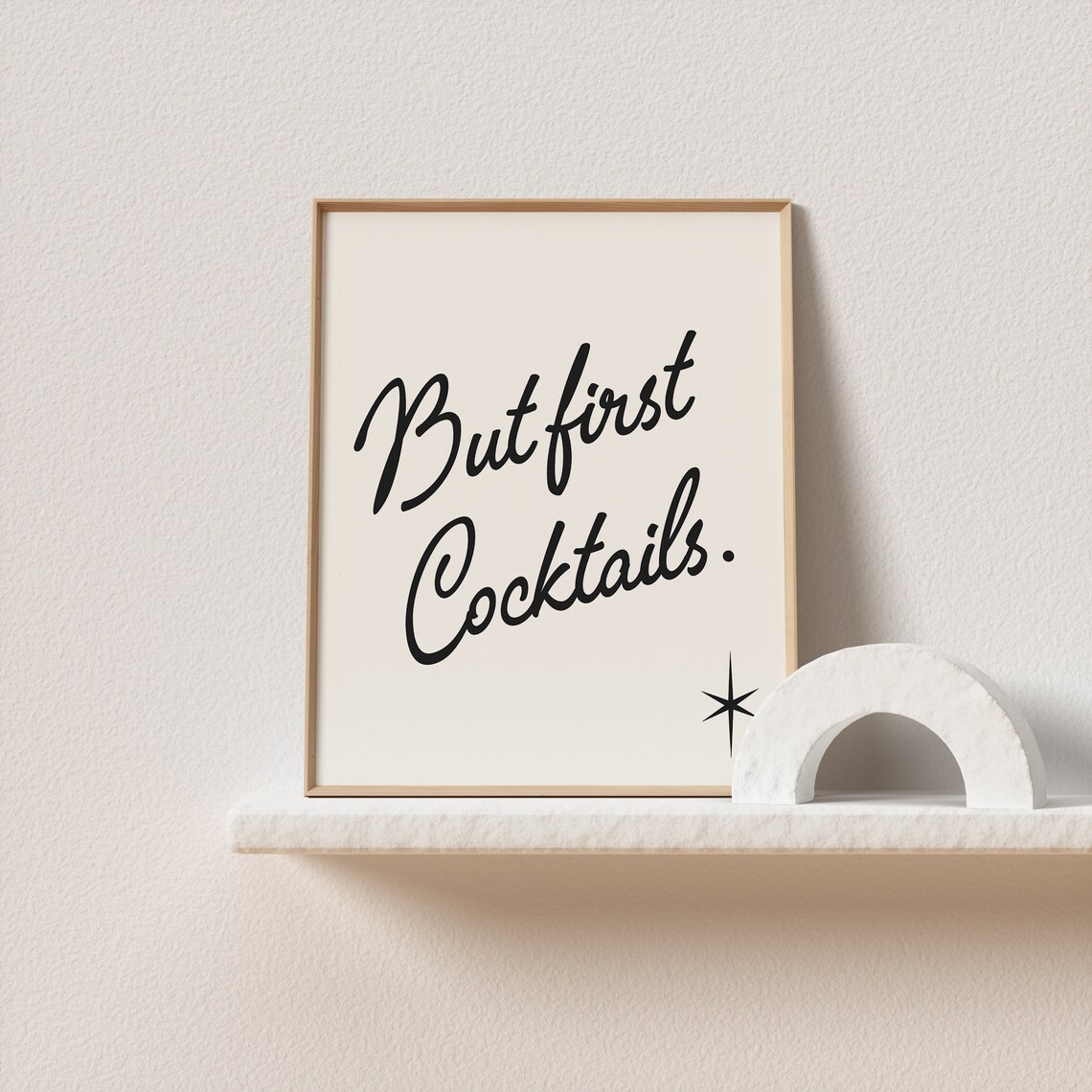 But First Cocktails Mid-Century Typography Art Print - Image 3