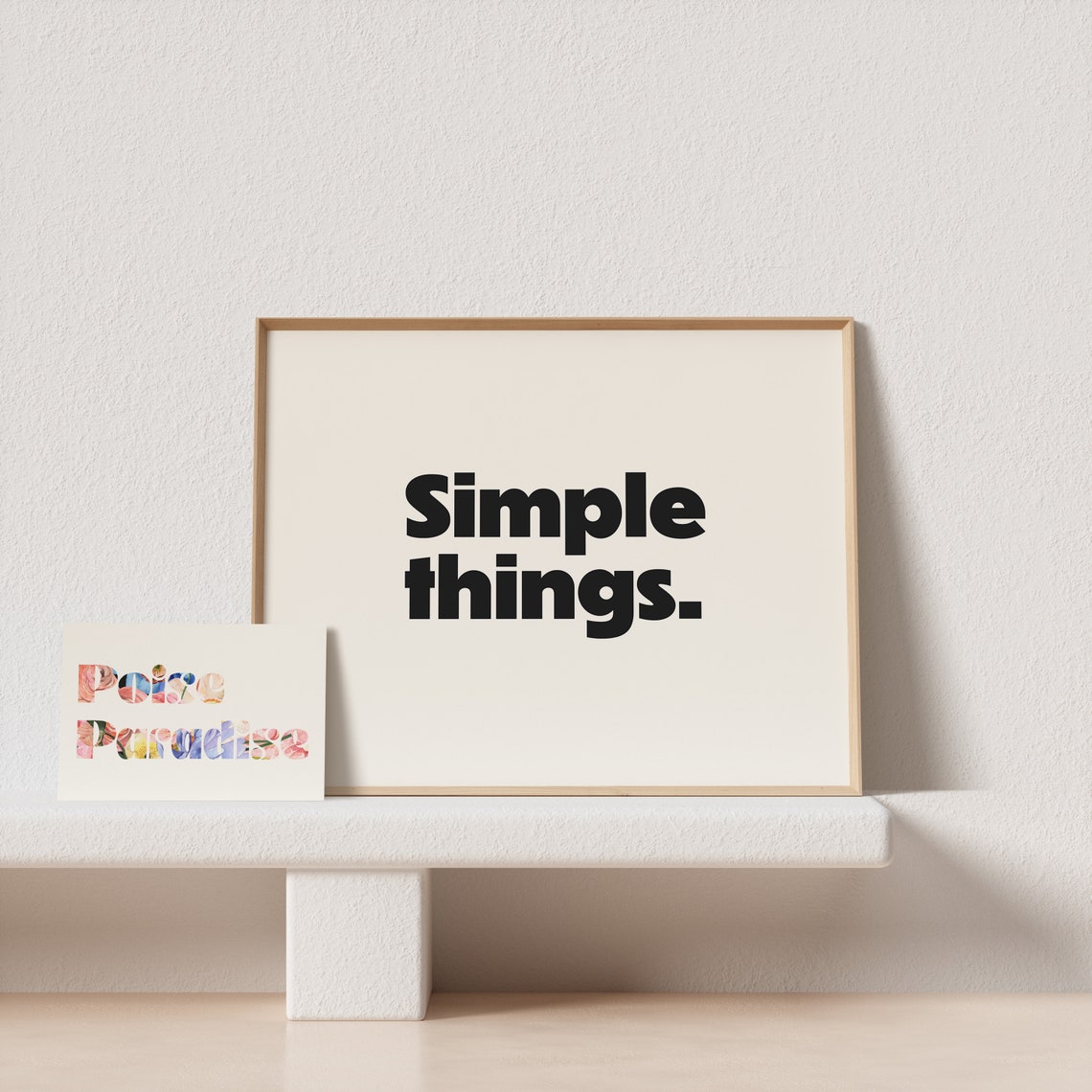 Simple Things Bold Black Minimalist Cream Typography Quote Poster - Image 4