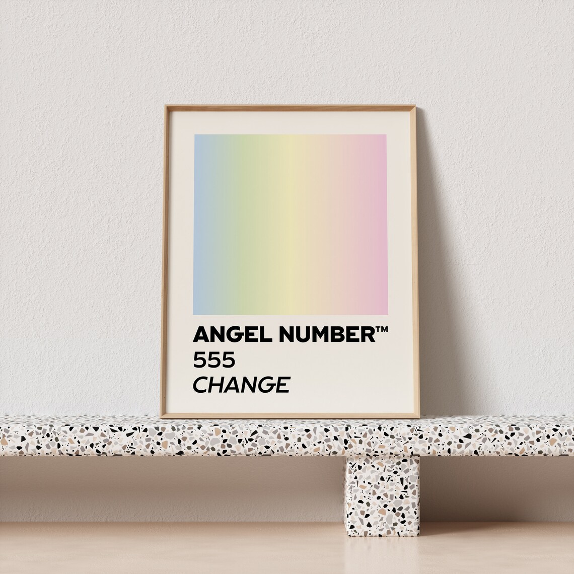 Angel Number 555 Change Pastel Gradient Manifestation Meaning Poster - Image 3