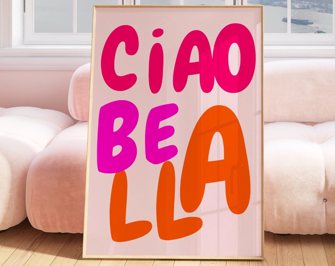 Ciao Bella Pink Preppy Dorm Room Art Print