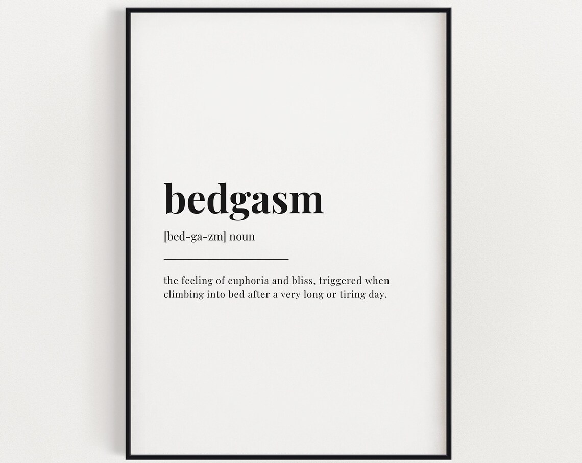 Bedgasm Definition Typography Quote Art Print