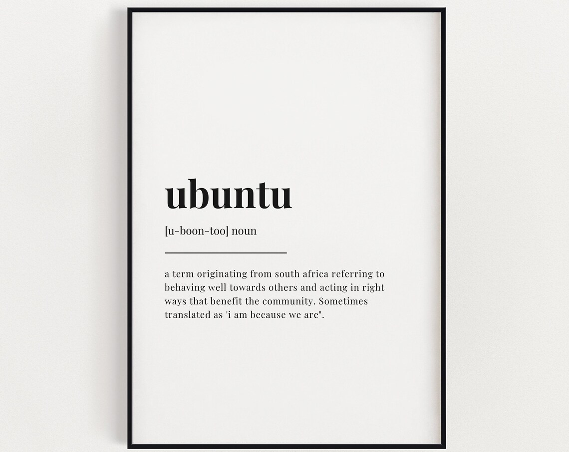 Ubuntu Definition Quote Art Print