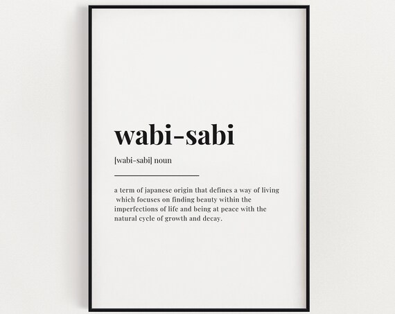Wabi Sabi Definition Art Print, Japanese Typography
