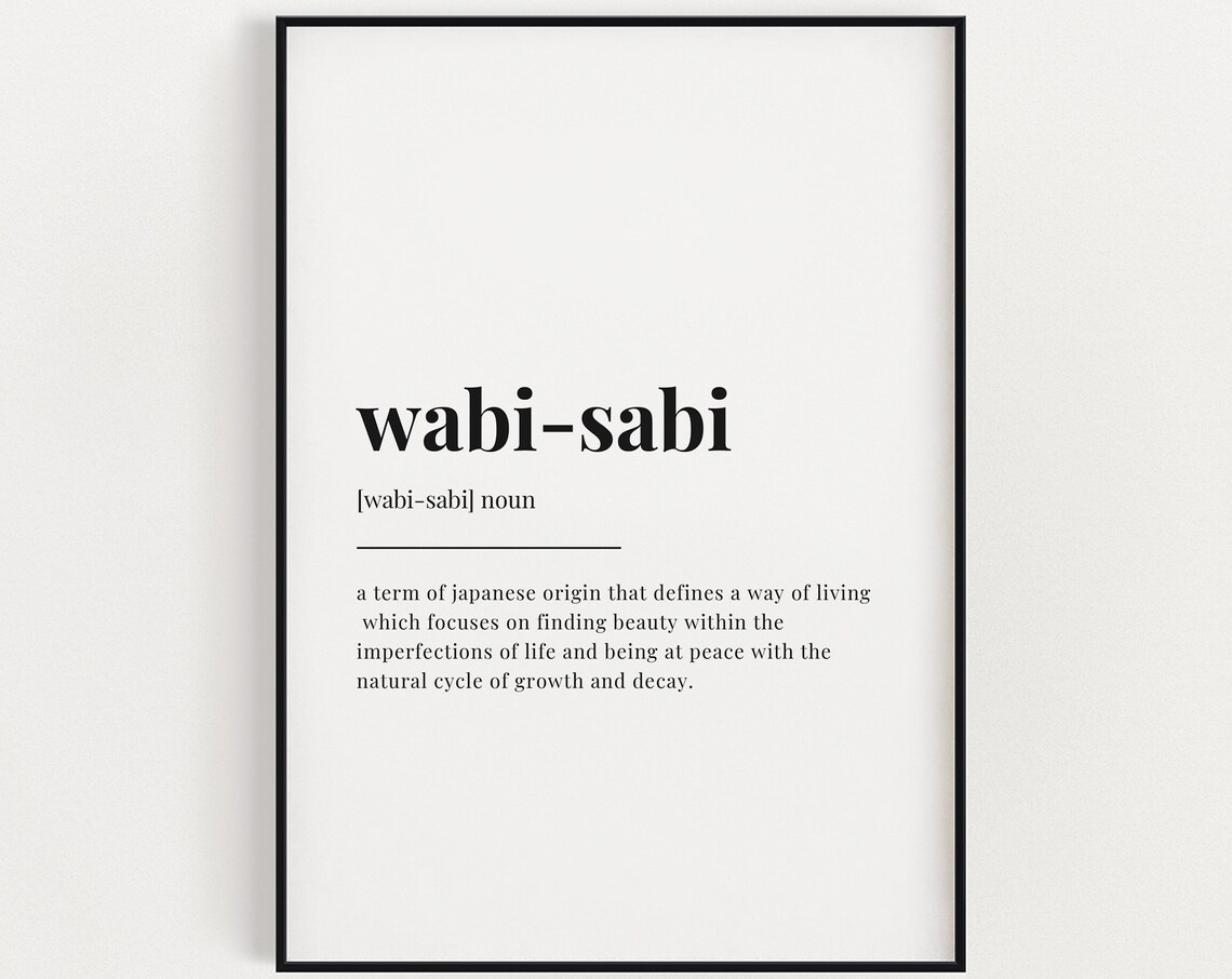 Wabi Sabi Definition Art Print, Japanese Typography