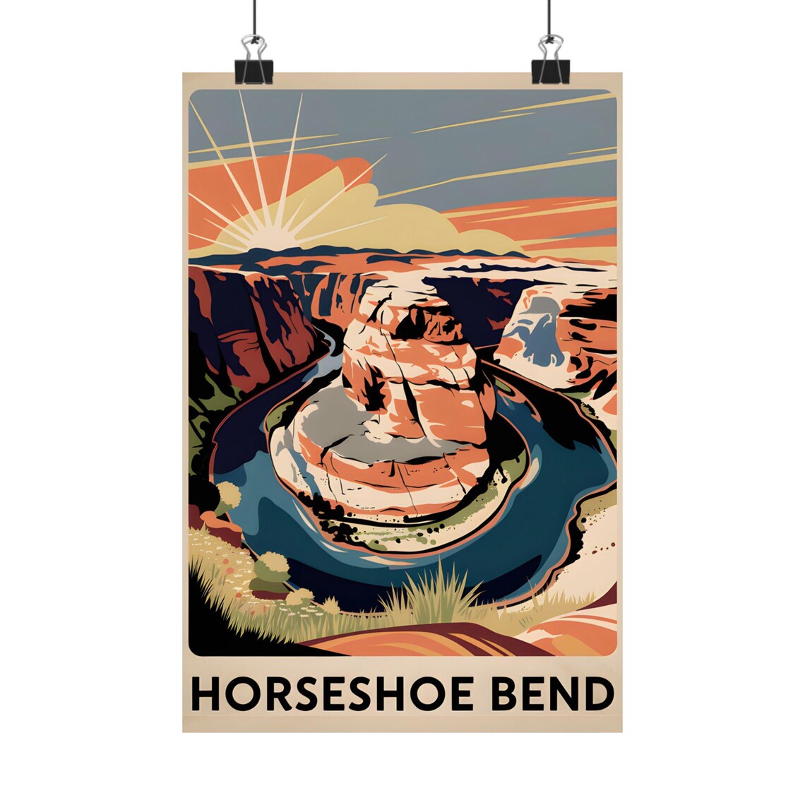 Horseshoe Bend Minimalist Landscape Art Print
