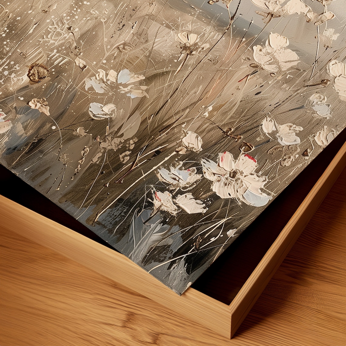 Wildflower Coastal Painting, Neutral Floral Botanical Art - Image 3
