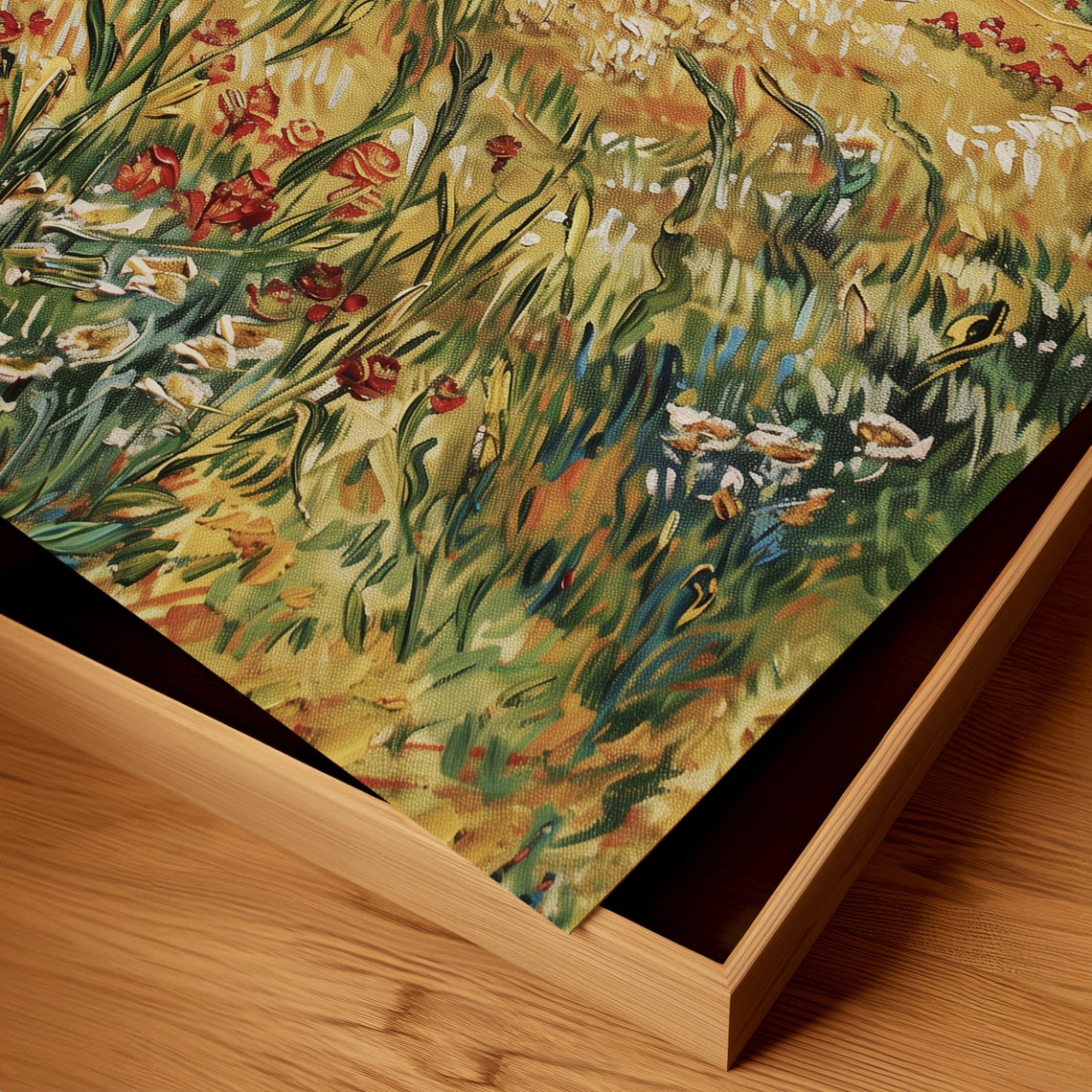 Golden Wheat Field With Poppies In A Van Gogh Style Sky Poster - Image 2