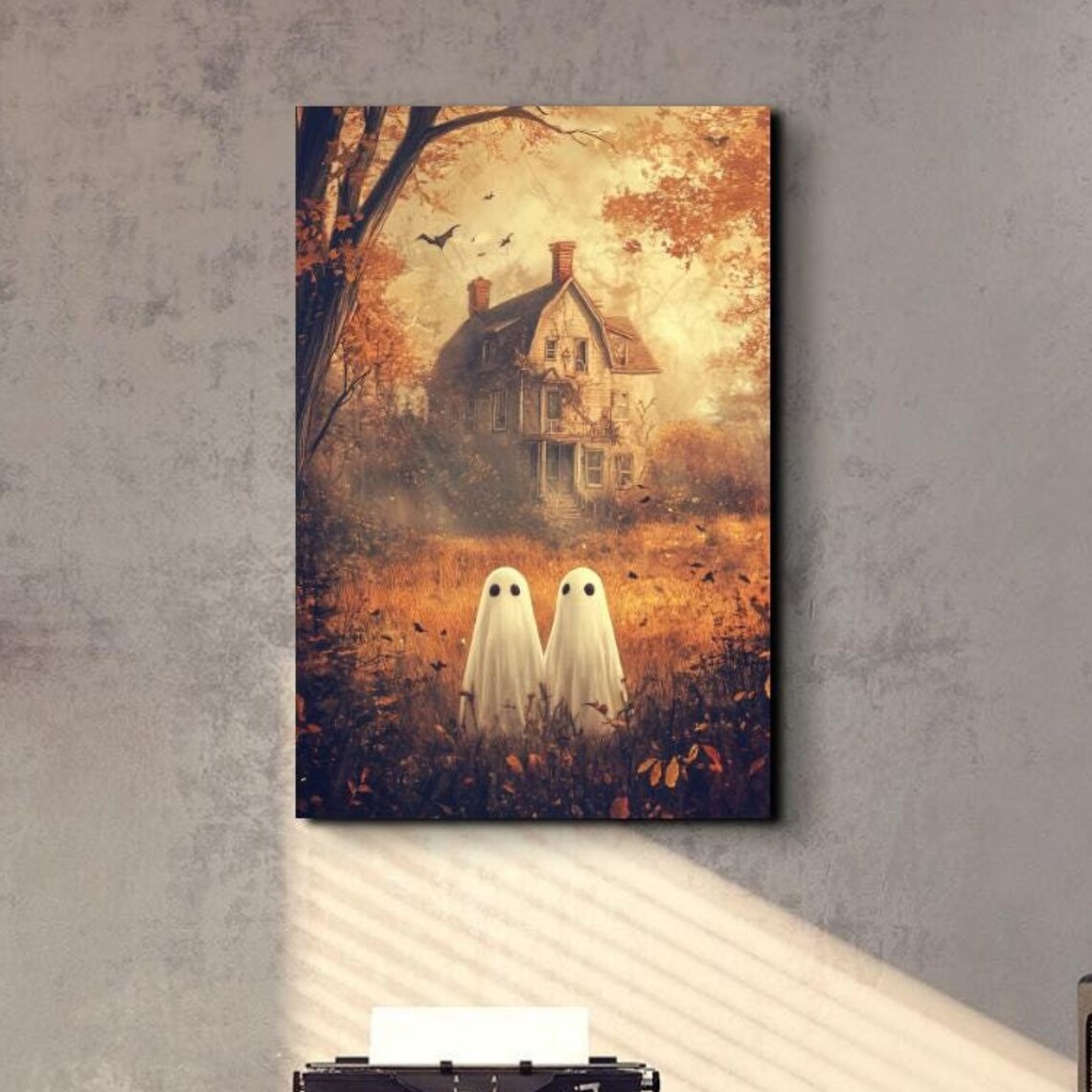Ghost Buddies Vintage Gothic Halloween Art Print
