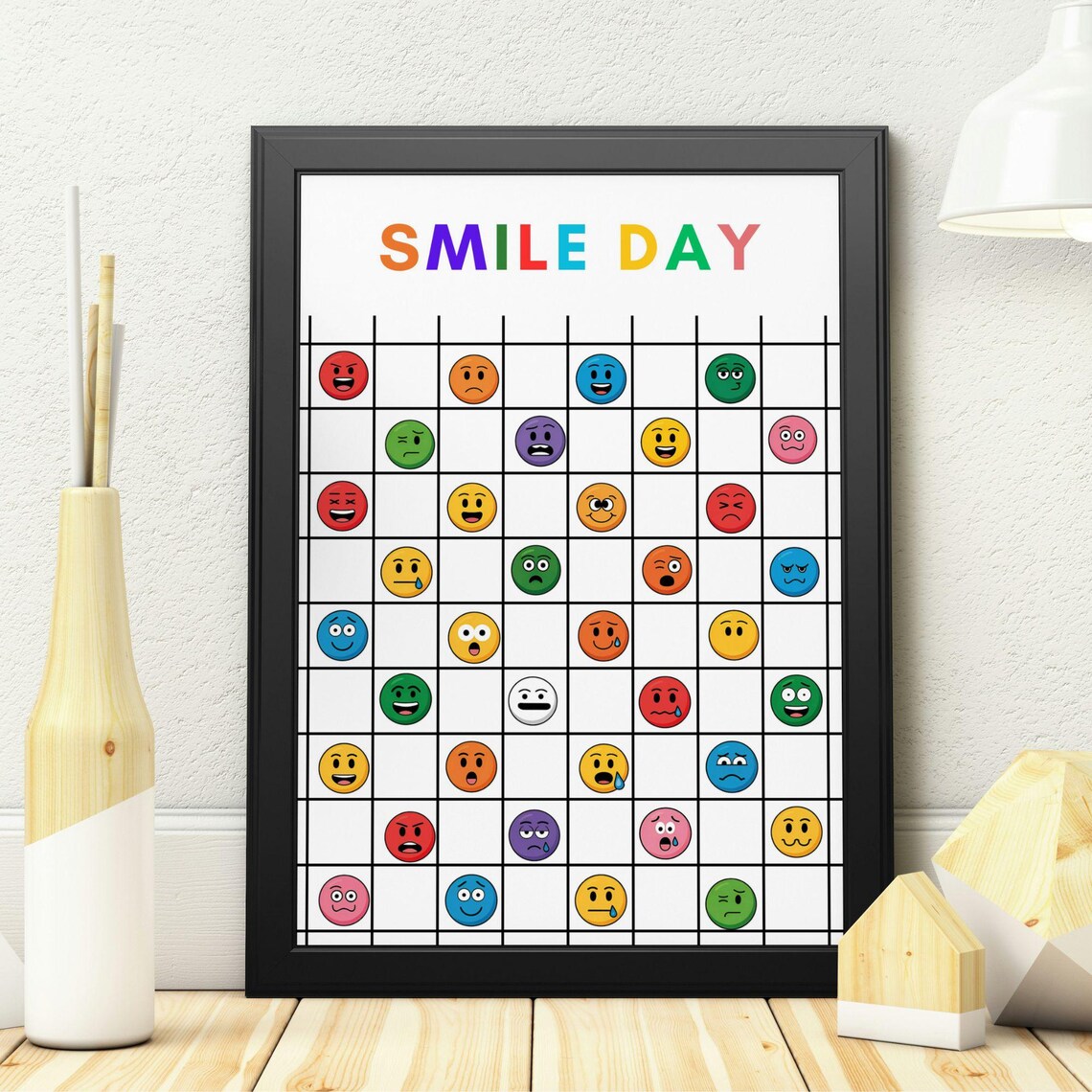 World Smile Day, Fun Kids Room Decor Art Print - Image 3