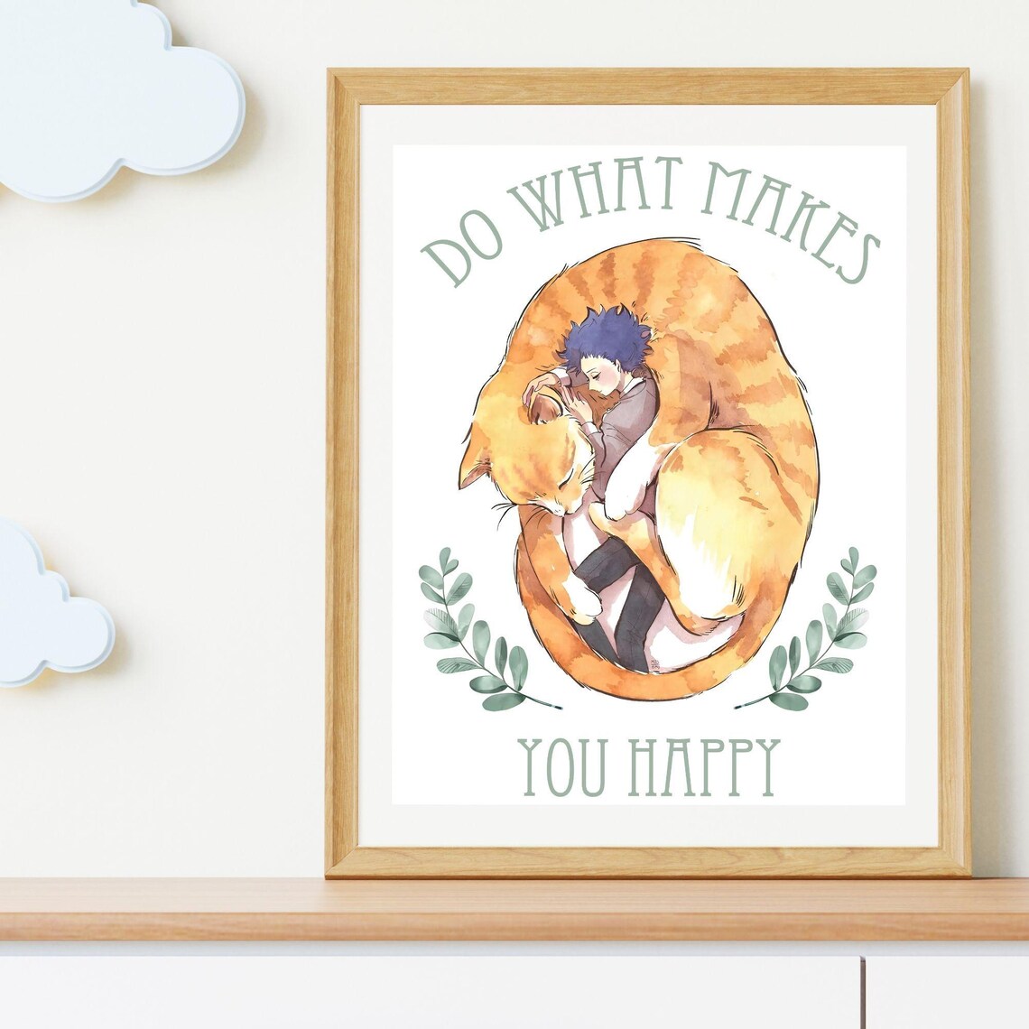Ginger Cat Painting, Positive Affirmation Quote - Image 3
