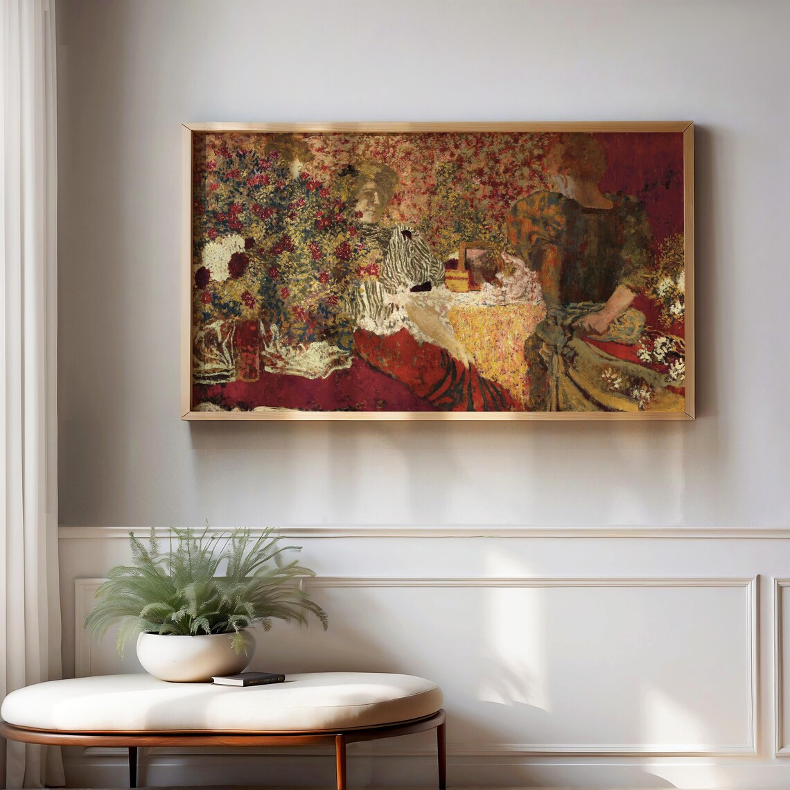 Red Garden Impressionist Floral Women Antique Painting Poster - Image 4