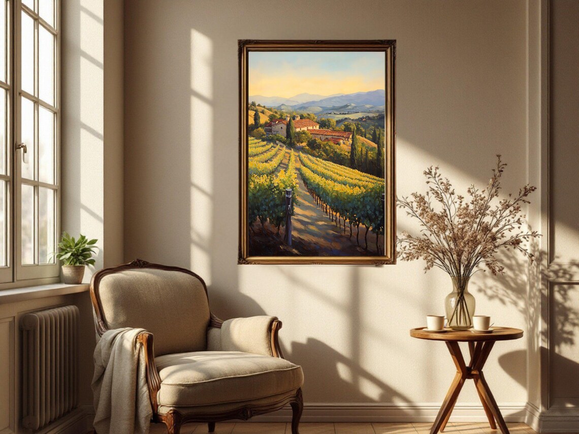Tuscany Vineyard Landscape, Rustic Italian Countryside - Image 3