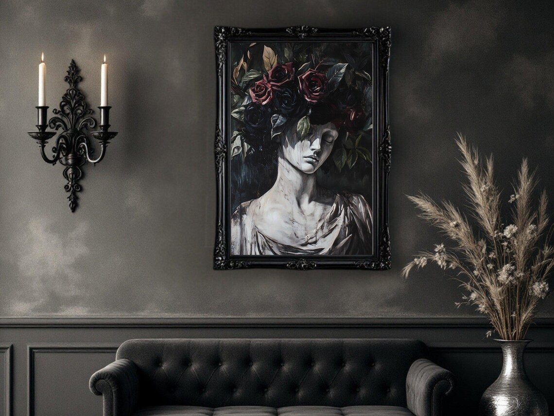 Gothic Renaissance Mysterious Woman Portrait Art Print - Image 2