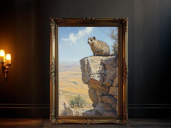 Wildlife Animal Print, Rocky Cliff Landscape