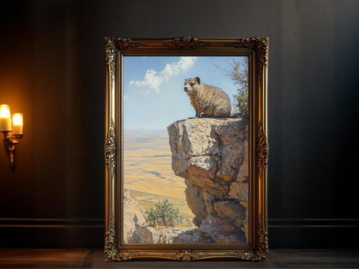 Wildlife Animal Print, Rocky Cliff Landscape