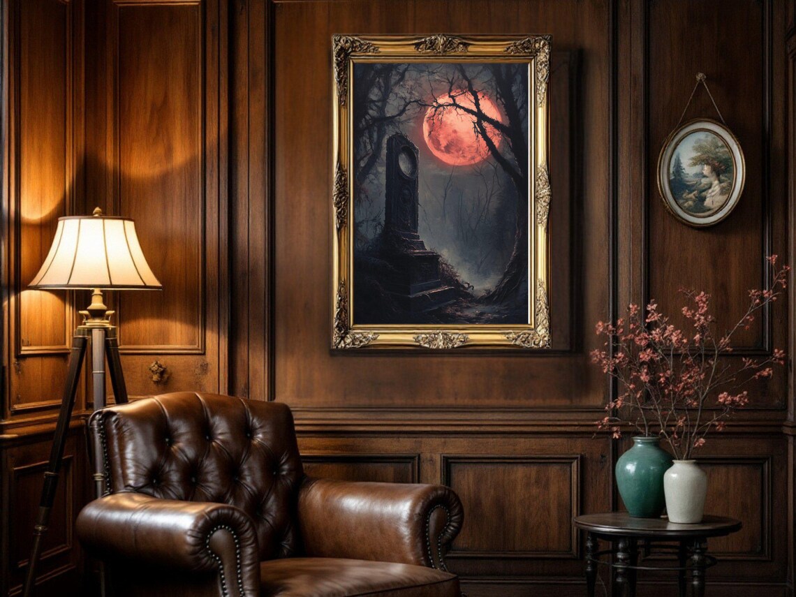 Gothic Moonlight Cemetery, Dark Academia Poster - Image 2