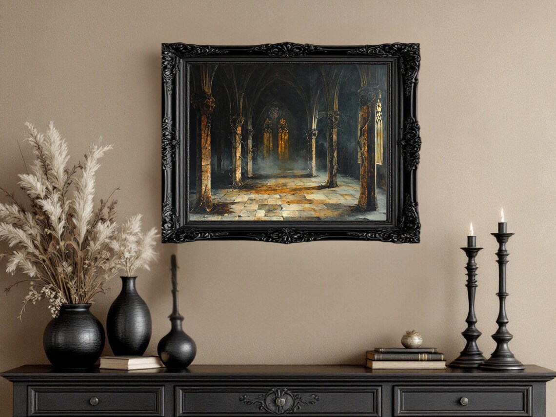 Gothic Abandoned Cathedral, Dark Fantasy Art Print - Image 3