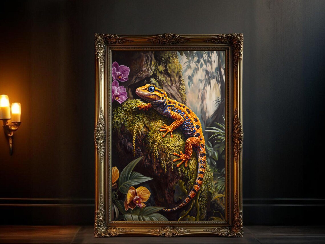 Gecko Art Print, Nature Inspired Wildlife Decor