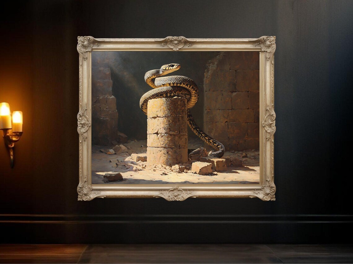 Snake Wall Art, Rustic Wildlife Art Print