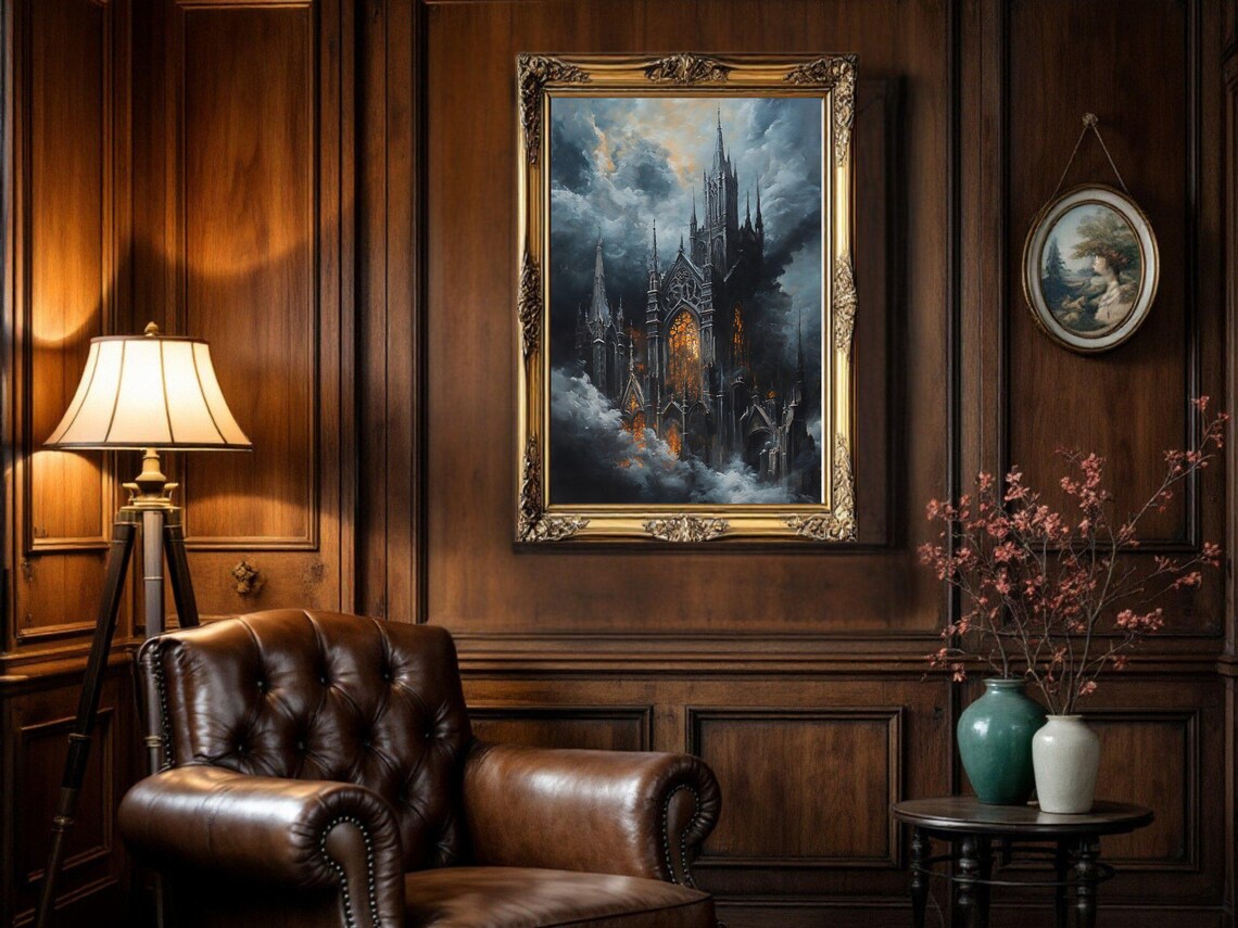 Gothic Castle Fantasy Gothic Church, Art Print - Image 3