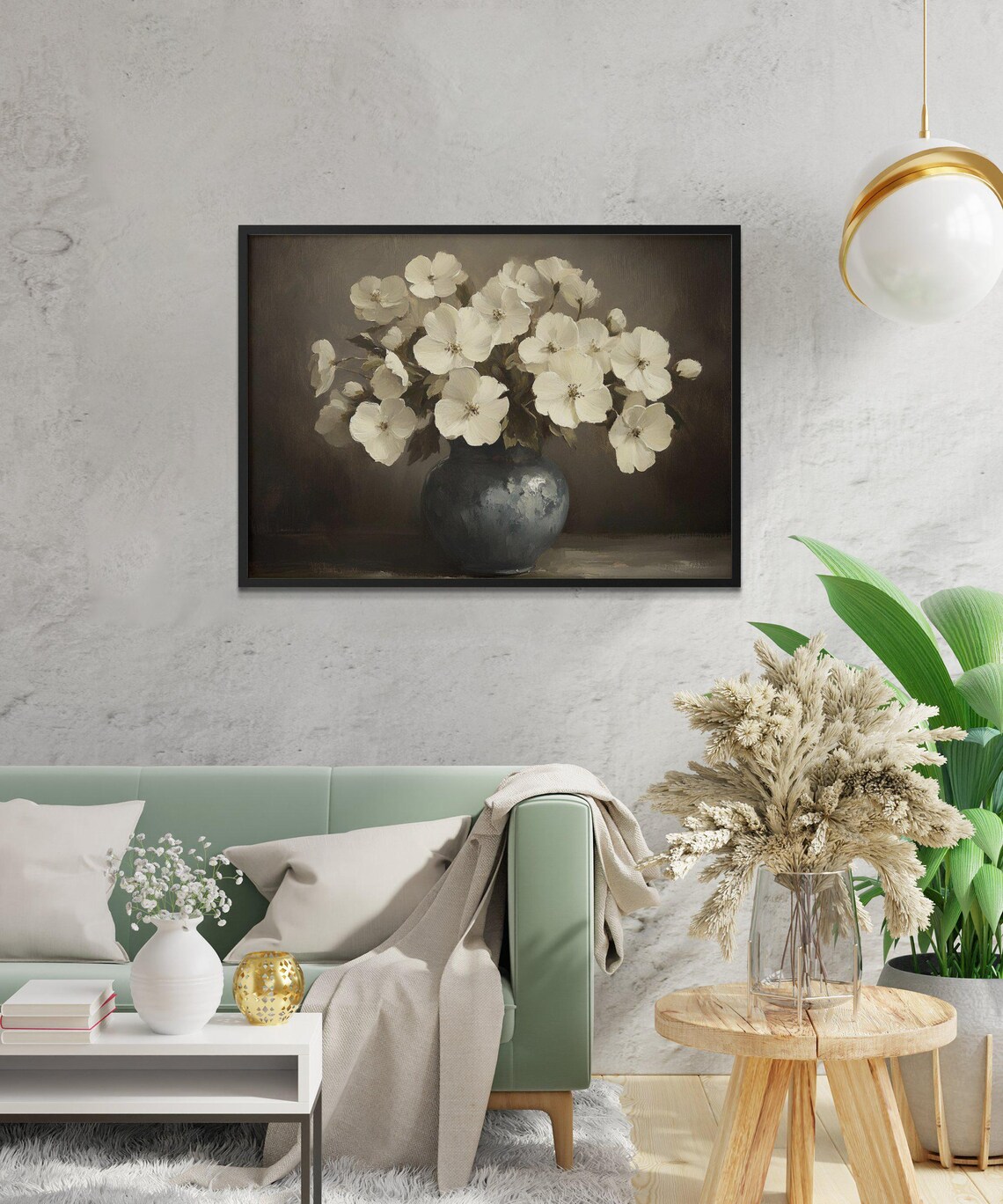 Floral Vase, Botanical Print Rustic Home Decor - Image 2