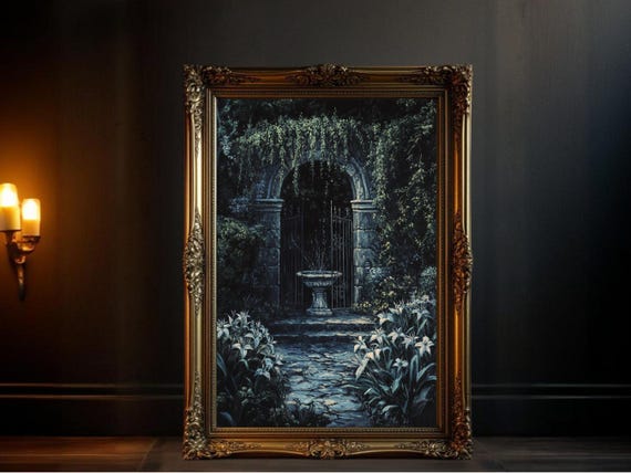 Enchanted Garden, Dark Academia Art Print