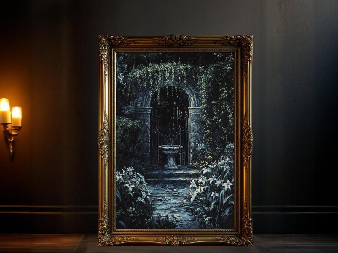Enchanted Garden, Dark Academia Art Print