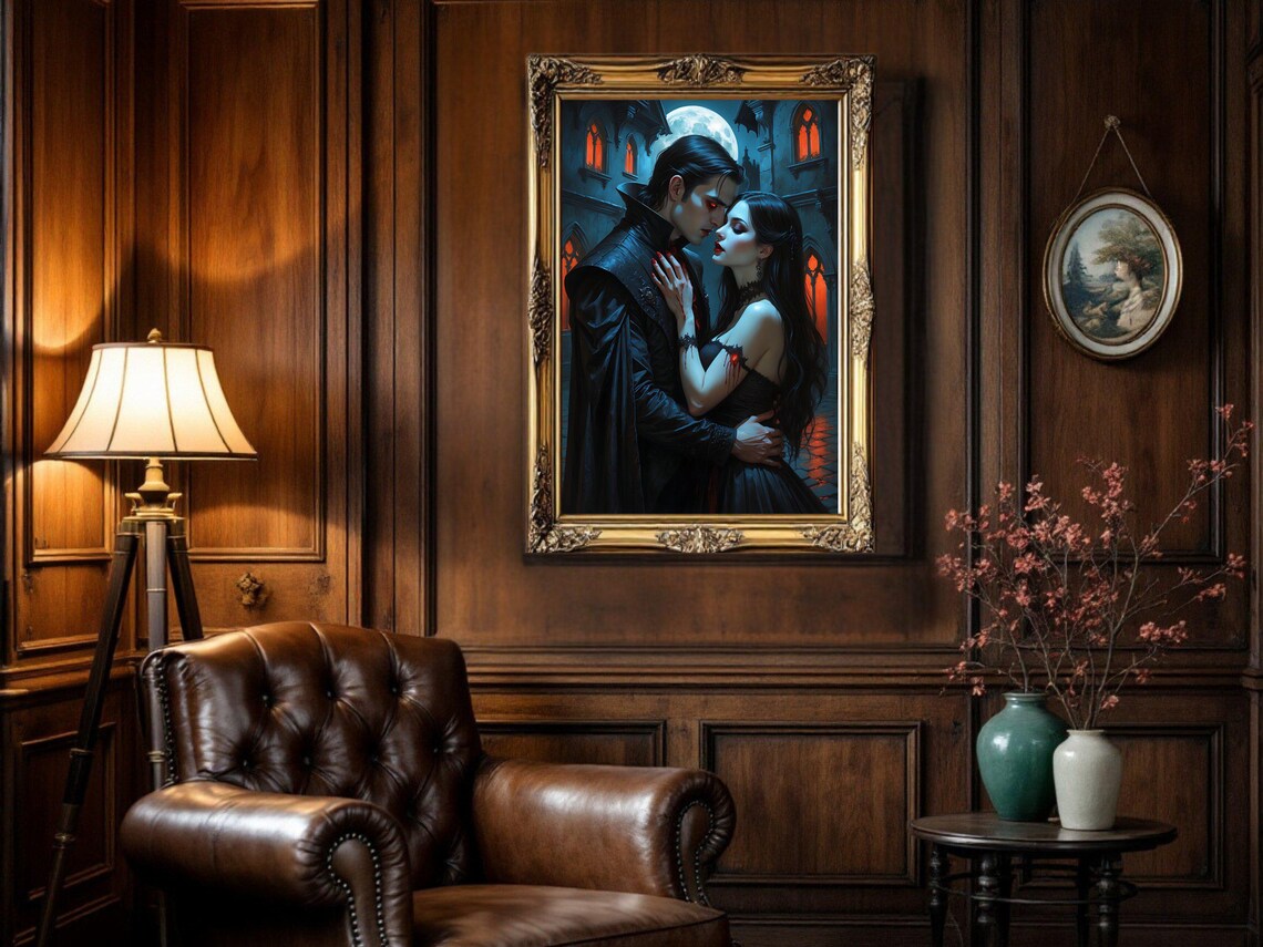 Gothic Vampire Lovers Poster, Dark Romantic Decor - Image 3