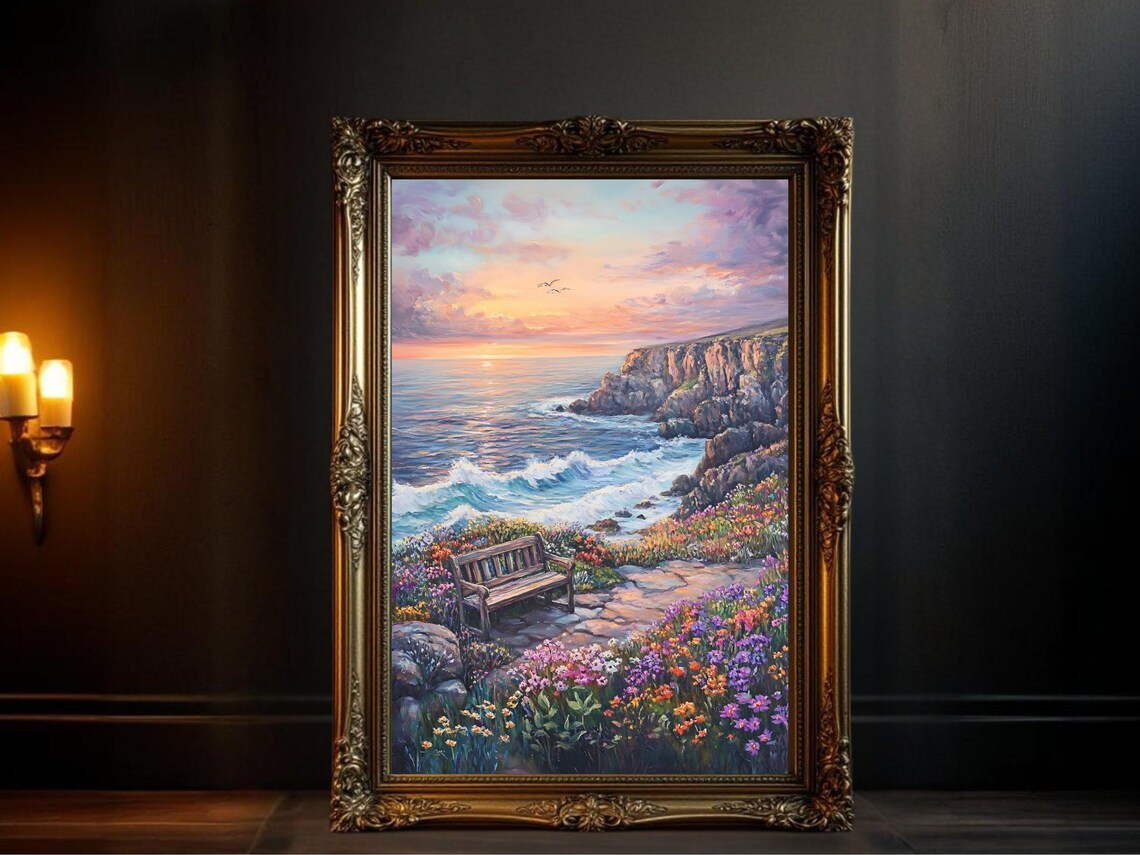 Coastal Sunset Beach Seascape, Nature Landscape