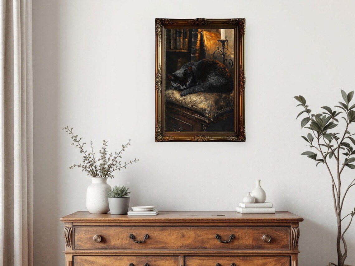 Black Cat, Vintage Gothic Cat Lover Gift - Image 3