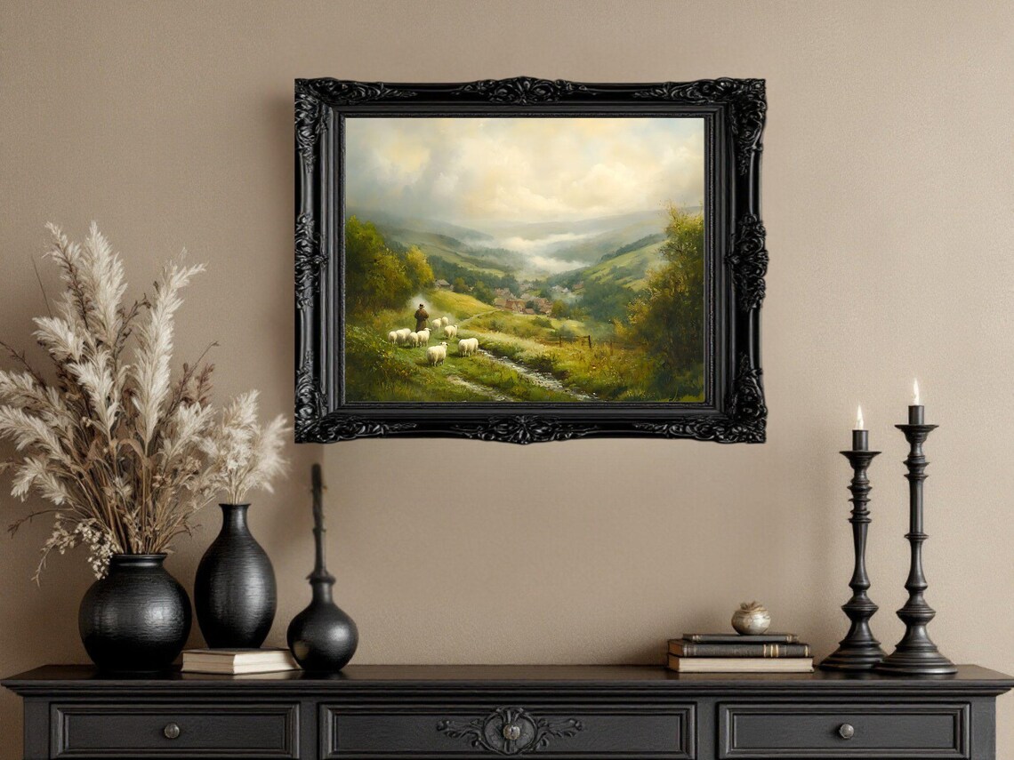 Serene Countryside Landscape, Rustic Farm Scenery - Image 2