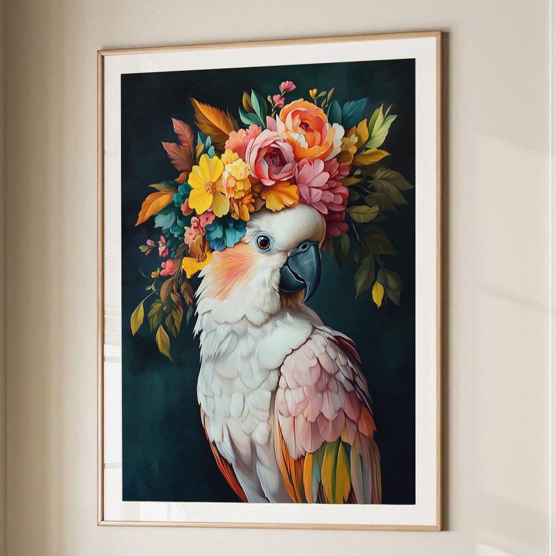 Parrot Bird Maximalist Eclectic Animal Portrait Art Print