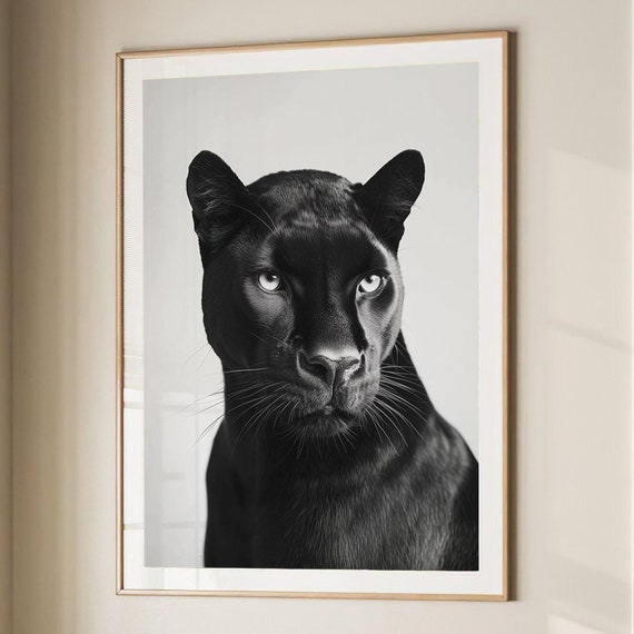 Black Panther Fashion Magazine Inspired Poster Animal Portrait Photography Print Funny Bathroom Decor Large Wall Art 2755