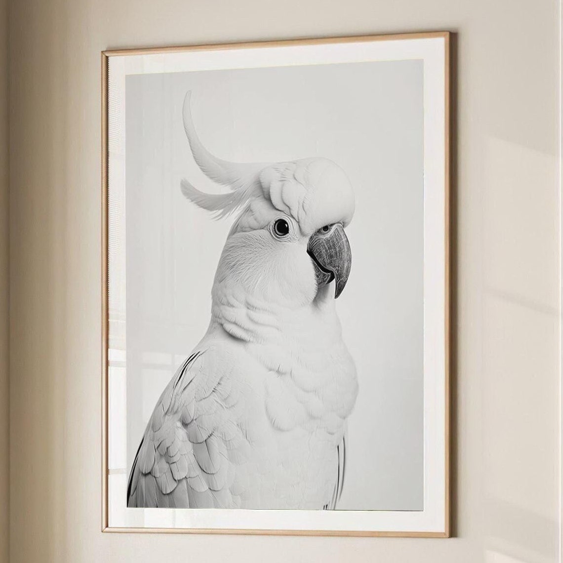 Cockatoo Bird Fashion Magazine Inspired Poster Animal Portrait Photography Print Funny Bathroom Decor Large Wall Art 2761