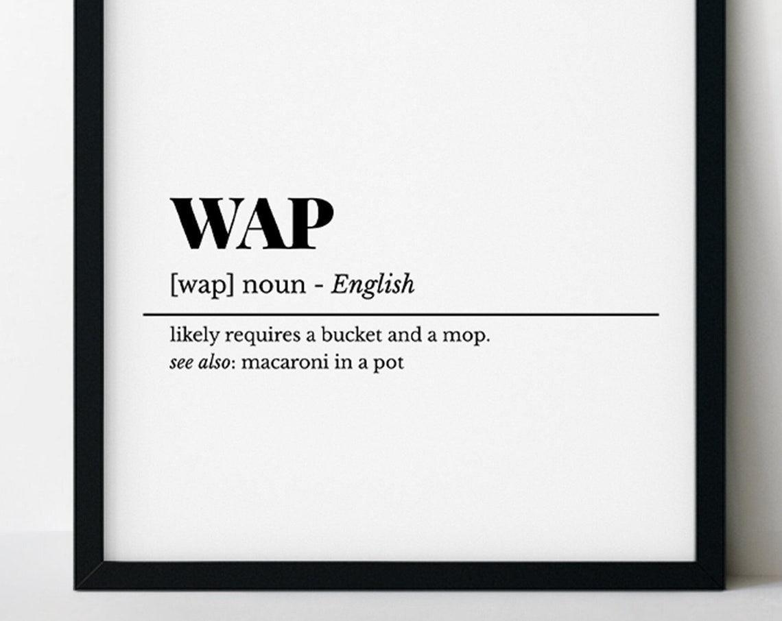 WAP Definition Funny Dictionary Sarcastic Music Lyric Office Poster