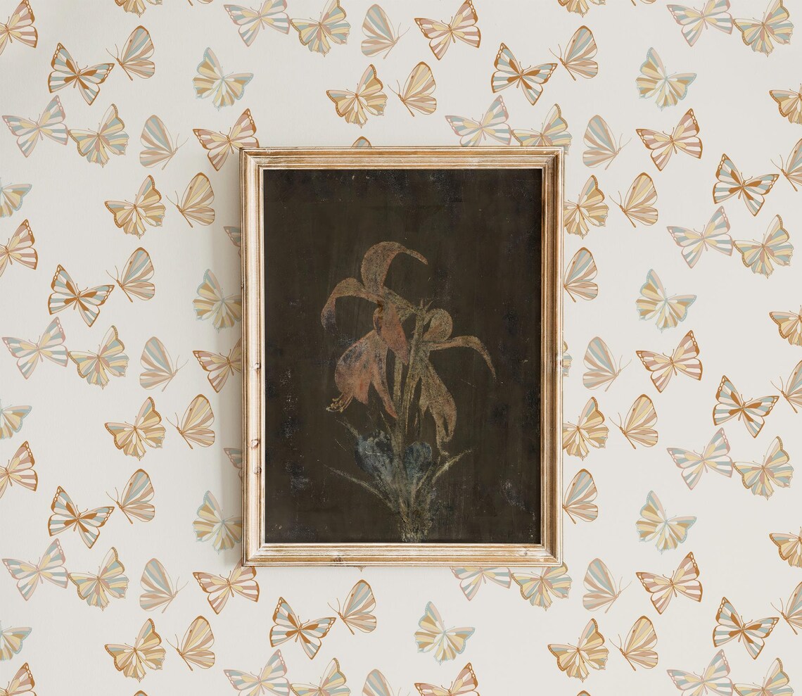 Antique Blush Floral Bouquet Vintage Grandmillennial Oil Painting Poster - Image 3